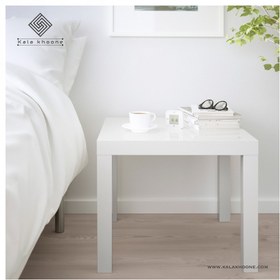 تصویر میز عسلی مربعی سفید ایکیا مدل LACK IKEA LACK Side table high-gloss white 55x55 cm