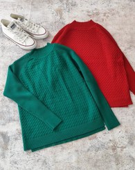 تصویر بلوز بافت گپ زنانه گرم بالا - قرمز 