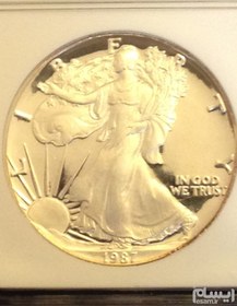 تصویر سکه تاریخ کمیاب پروف سیلور ایگل 1987 آمریکا 