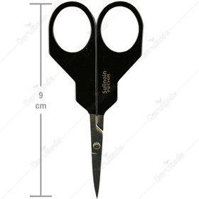 تصویر قیچی ابرو استیل دسته مشکی 