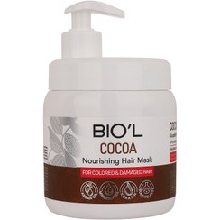 تصویر ماسک مو بیول مدل Cocoa مناسب موهای آسیب دیده حجم ۵۰۰ میلی لیتر 