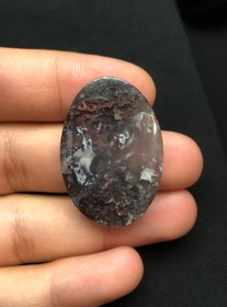 تصویر نگین سنگ عقیق شجر خاص و کمیاب قرمز و مشکی رنگ ا Agate Agate