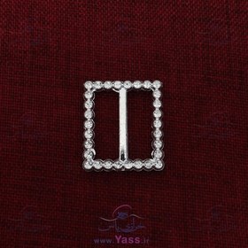تصویر سگک نقره ای 3 سانت مستطیل طرح نگین درشت 