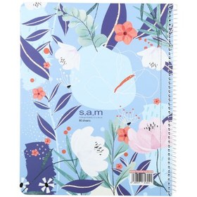 تصویر دفتر 100 برگ رحلی-A سیمی s.a.m با پرفراژ و جداکننده طرح 3 