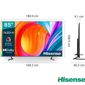 تصویر تلویزیون هایسنس 85A7HQ Hisense 85 Inch TV QLED 4K Smart TV Quantum Dot