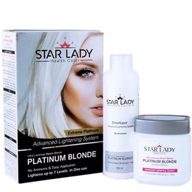 تصویر کرم بی رنگ کننده مو استارلیدی مدل platinum blonde حجم ۲۴۰ میلی لیتر استار لیدی