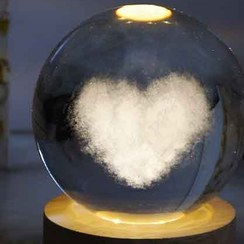 تصویر گوی کریستالی طرح سه بعدی قلب ابری ( قطر 6-8-10 ) Crystal Ball – 3D Cloud Heart Design
