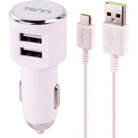 تصویر شارژر فندکی فست شارژ TSCO TCG 29N 3.1A 15.5W + کابل TSCO TCG 29N 3.1A 15.5W Car Charger