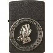 تصویر فندک بنزینی مدل دست دعا طرح زیپو 