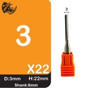 تصویر تیغه برش الماسه دوپر مستقیم قطر 3 میلیمتر کارگیر 22 میلیمتر دنباله 6 میلیمتر برند پرویوکات 