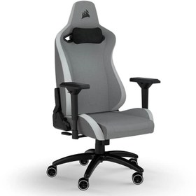 تصویر صندلی گیمینگ کورسیر مدل TC200 Gaming Chair CORSAIR TC200 Plush Leatherette Grey/White