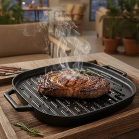 تصویر تابه چدنی بیضی دورو 