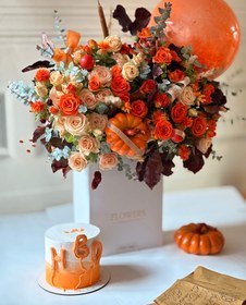 تصویر ست گل و کیک پاییزی 