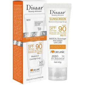 تصویر ضدآفتاب فاقد چربی spf90 بی رنگ دیسار 