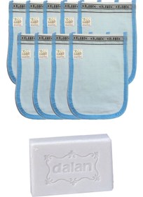 تصویر لوازم حمام نازک آبی 9 عددی + صابون طبیعی حمام دالان سلطان 200 گرم برند kelebek - invalid brand Hamam Thin Bath Washcloth Standard Blue 9 Pieces + Dalan Sultan Hamam Natural Bath Soap 200 gr