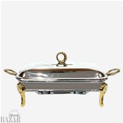 تصویر سوفله خوری مستطیل بزرگ نگین دار طلایی یونیک کد 3906 