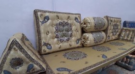 تصویر سرویس پشتی سنتی ابریشم طرح قاجار 