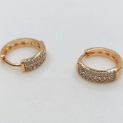 تصویر گوشواره زنانه طرح انگشتر سه ردیف نگین دار ژوپینگ مدل XUPING 3582 