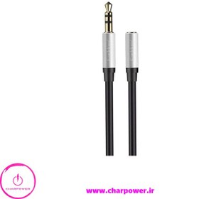 تصویر کابل افزایش طول صدا ارلدام Earldom ET-AUX34 Extension Audio Cable 1m مشکی کابل تبدیل ۳.۵ میلی‌متری AUX -