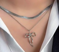 تصویر گردنبند دو لاین پاپیون 