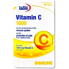 تصویر قرص ویتامین C 1000 میلی گرم یوروویتال 60 عدد eurho-vital-vitamin-c-1000-mg-60-tablets