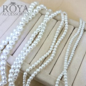 تصویر مروارید سنگی سفید 2 بندی 