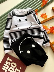 تصویر بلوز و شلوار خانگی پسرانه طرح لبخند 