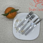 تصویر کارد و چنگال دسته پلاستیک سفید 