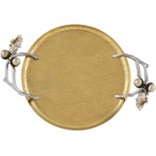 تصویر سینی فلزی گرد 25 سانت مدل بلوط برند ریتون Rhyton کد 3210467 