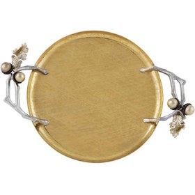 تصویر سینی فلزی گرد 25 سانت مدل بلوط برند ریتون Rhyton کد 3210467 