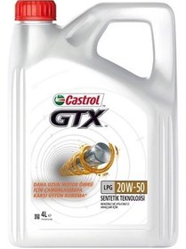 تصویر روغن و مکمل موتور GTX LPG 20W50 4 LT تولید بنزینی 2023 کاسترول اورجینال Castrol 