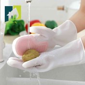تصویر دستکش سیلیکونی پرزدار نظافت 