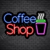 تصویر تابلو نئون فلکسی کافی شاپ، نئون پلکسی coffee shop Coffeeshop neon sign