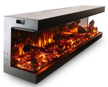 تصویر شومینه برقی سه بعدی طول 180 سانتی متر 180 cm long 3d electric fireplace