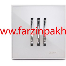 تصویر کلید و پریز ویرا مدل شهاب استیل سفید Veera Switch And Sockets Shahab Steel White