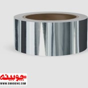 تصویر نوار نقره ای / سیلور / استیل براق پشت چسب دار PVC (عرض ۵ سانتیمتر) 