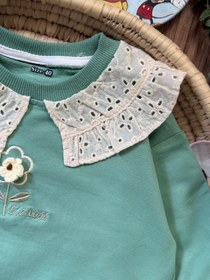 تصویر بلوز تک دخترانه گلدوزی گیپور 