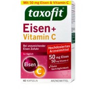 تصویر قرص آهن و ویتامین c تاکسوفیت 40 عددی (taxofit Eisen + Vitamin C Kapseln, 40 St) 