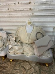 تصویر لباس و کیف و کفش عروس فلوبار 