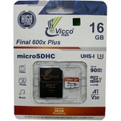 تصویر کارت حافظه microSDHC ویکومن مدل A1 V30 600X کلاس 10 استاندارد UHS-I U3 سرعت 90MBps ظرفیت 16 گیگابایت به همراه آداپتور SD 