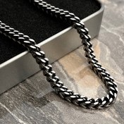 تصویر زنجیر استیل ۴ وجهی سیاه قلم 