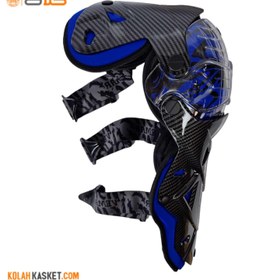 تصویر محافظ زانو موتور سواری VEMAR طرح کربن BLUE VEMAR motorcycle knee protector BLUE carbon design