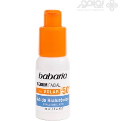 تصویر سرم ضد آفتاب باباریا SPF50 حاوی هیالورونیک اسید حجم 30 میل BABARIA SERUM FACIAL SUN SPF50 HYALURONIC ACID