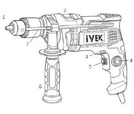 تصویر دریل 13 چکشی 750 وات ایوک مدل k-7315 ivek