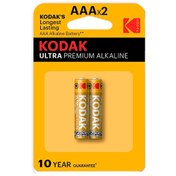 تصویر باتری نیم قلمی کداک 2 عددی اولترا ( kodak aaa ultra premium ) - جعبه ی 12 تایی 