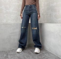 تصویر شلوار نیم بگ زانو زاپ کد محصول : ۴۱۴۵ 