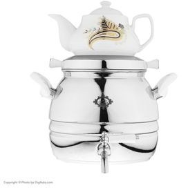 تصویر کتری قوری عالی نسب مدل پرنیان Alinasab parnian Kettle and Teapot Set