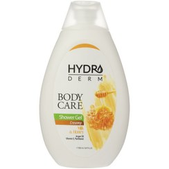 تصویر شامپو بدن کرمی مدل شیر و عسل هیدرودرم حجم 500 میلی لیتر hydroderm Milk And Honey Creamy Shower Gel 500ml