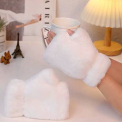 تصویر دستکش خز بدون انگشت 