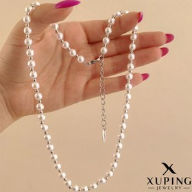 تصویر گردنبند مروارید و گوی سیلور ژوپینگ 